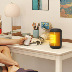 Fynco - 1500W Ceramic Electric Heater with Fan, Timer, Oscillation - Black