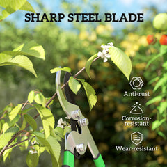 Telescopic Loppers 64.5-90 cm, Extendable Garden Loppers Heavy Duty with Steel Blade and Adjustable Handles, Tree Trimmer for Branches, Bushes, Shrubs, Green