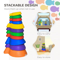 11 Piece Kids Balance Stepping Stones - Multicoloured