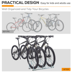 Bike Stand Parking Rack Floor or Wall Mount Bicycle Cycle Storage Locking Stand 76L x 33W x 27H (3 Racks, Silver)