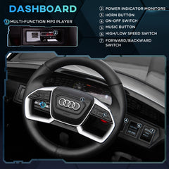 Audi E-tron Licensed 12V Kids' Electric Ride on, Electric Car for Kids, with Parental Remote, Music Lights MP3, Suspension Wheels, for 3-5 Years, Black