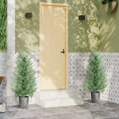 Fynco - 90cm Artificial Cypress Trees Set of 2, UV Resistant Artificial Plants with Decorative Pot, Fake Plants for Indoor Outdoor Decor, Green