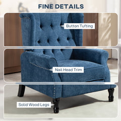 Fynco - 150° Reclining Vintage Armchair, with footrest, Royal Blue