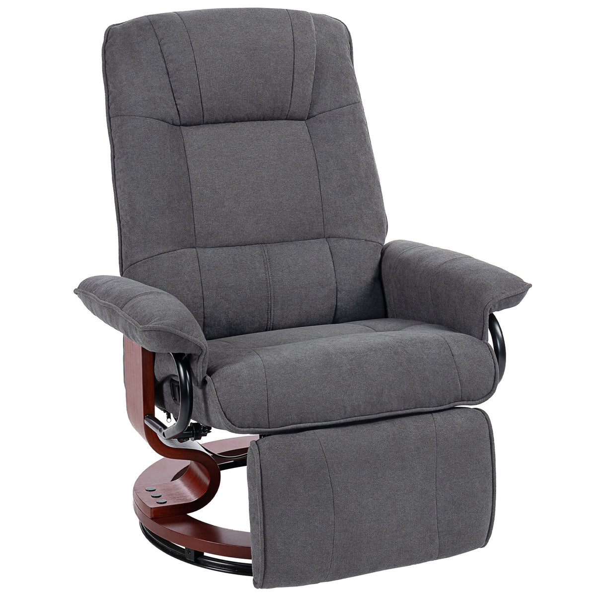 Fynco - Reclining Swivel Chair, with Footrest - Grey