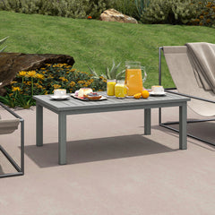 100cm x 60cm Aluminium Outdoor Coffee Table - Grey