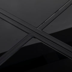 Five-Piece Metal Dining Set, with Folding Back Chairs, Light Grey