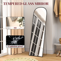 165cm Aluminium Frame Standing Mirror - Black