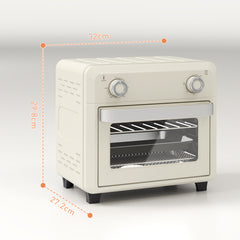 10L Air Fryer Oven, Mini Oven, Oil Free Cooking, Grill, Roast, Bake, with Adjustable Temperature, Timer, Dishwasher Safe, 1000W, Cream White