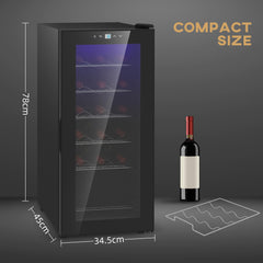 18-Bottle Narrow Wine Fridge, with Lights - Black