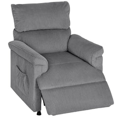Fynco - Corduroy Electric Massage Recliner - Grey