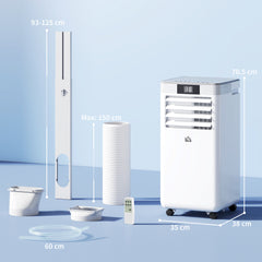 10000 BTU Air Conditioning Unit, 4-in-1 Portable Air Conditioner, Dehumidifier, Cooling, Fan, Sleep Mode, with Remote Control, LED Display, 2 Speeds, 24H Timer, Window Venting Kit, 22m²