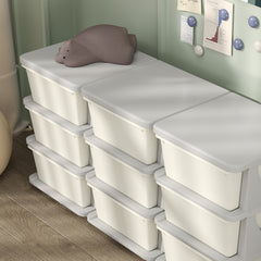 Kids Storage Unit, with Nine Drawers - Cream