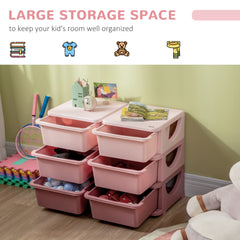 Kids Storage Unit, with Six Drawers - Pink