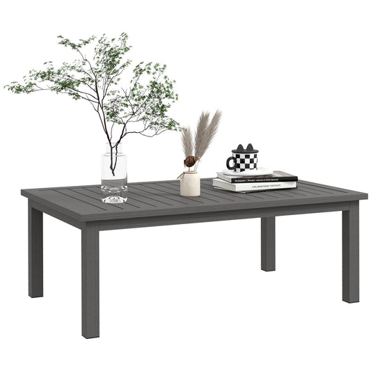 100cm x 60cm Aluminium Outdoor Coffee Table - Brown