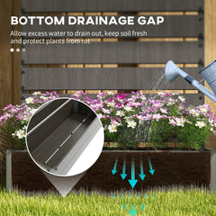 Fynco - Raised Bed for Garden, Planter with Trellis for Climbing Plants, Vines, Planter Box with Drainage Gap, Dark Grey