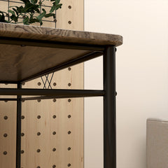 Modern Dining Table Set for 4, Space-Saving 5 Pieces Kitchen Table Set with Rectangle Table and Steel Frame, Oak