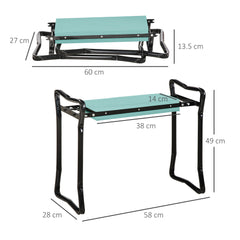 2 In 1 Garden Kneeler Seat Kneeling Pad Support Bench Foldable Knee Protector, Green